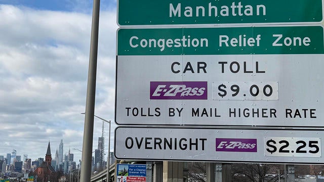 Congestion Pricing Sign along the Long Island Expressway in Queens, New York 