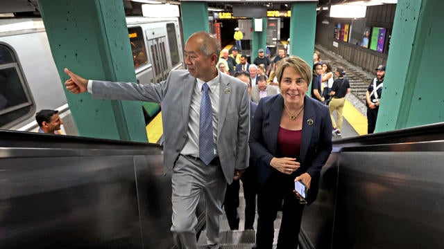 Healey on MBTA's new tap-to-go payments: 'You don't have to hunt for change anymore.' 