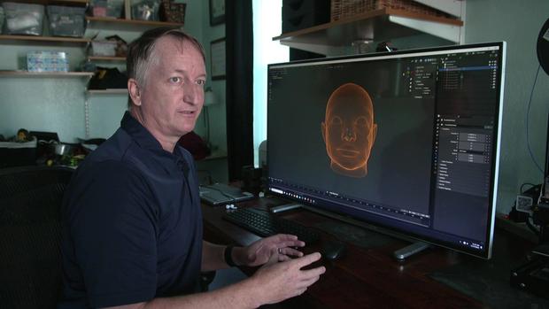 Lawrence Baitland with 3D model 