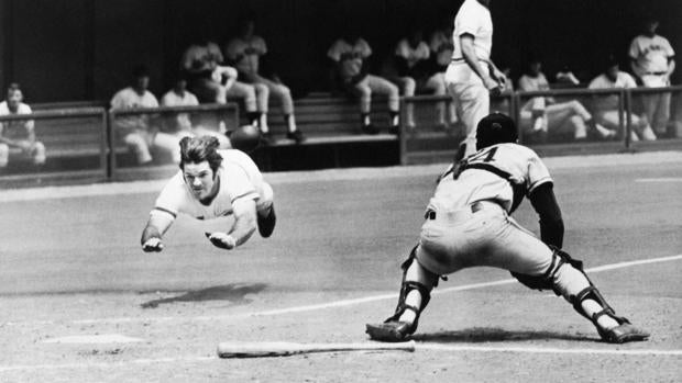 Pete Rose Levitates Diving For Homeplate